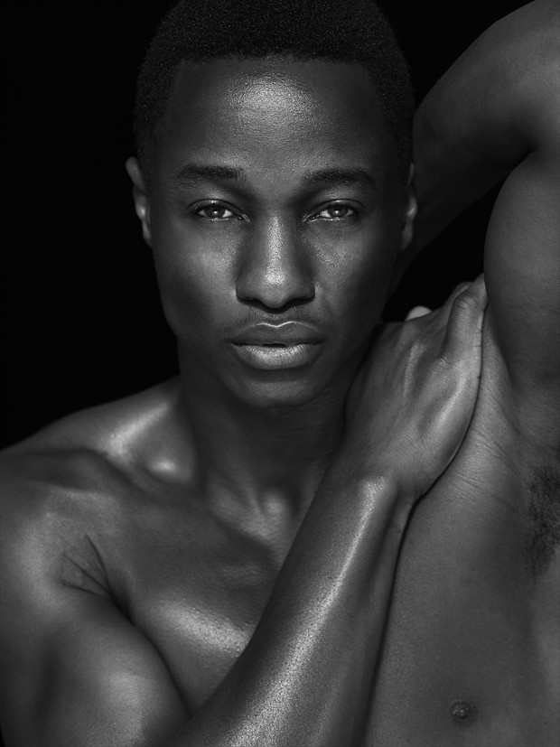 sensual portrait of a beautiful nude male model